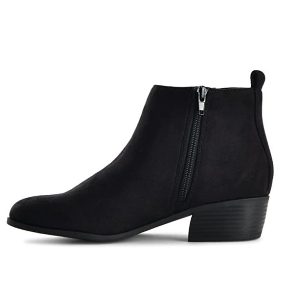 NWT Velvet Suede Chunky Heel Fall Winter Bootie - Picture 3 of 4